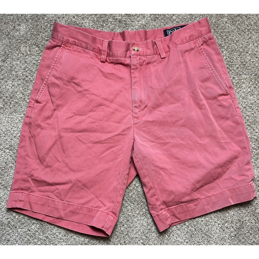 Polo Ralph Lauren Men's Chino Shorts Classic Fit Salmon Size 32 Cotton 9" Inseam